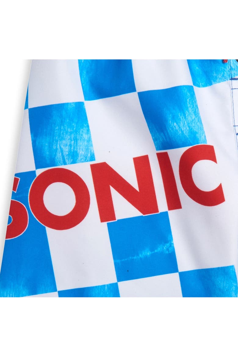 Sonic the Hedgehog Swimwear Swim Trunks, Alternate, color, Sonic Checker Blue