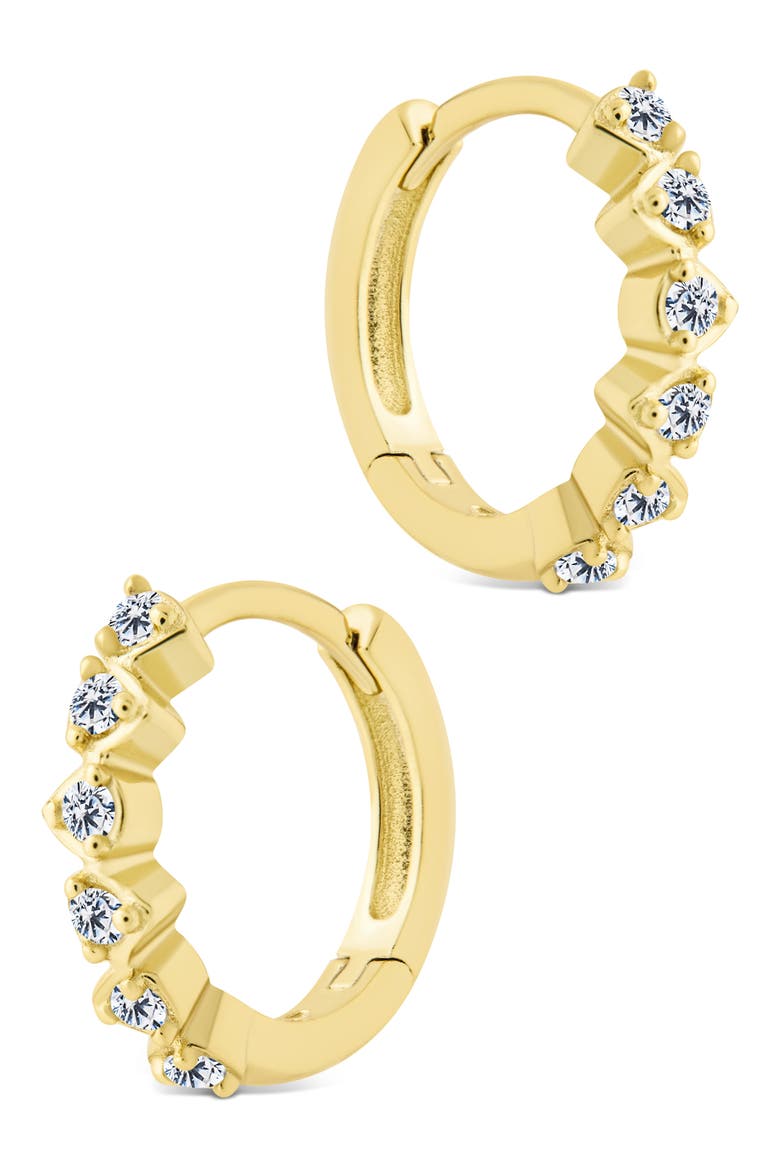 Cassandra CZ Micro Hoop Earrings, Alternate, color, GOLD
