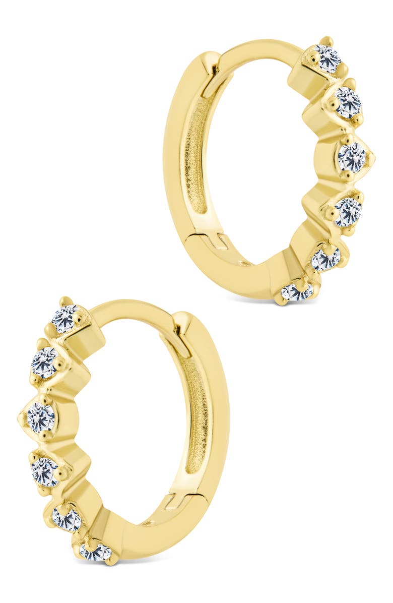 Sterling Forever Cassandra CZ Micro Hoop Earrings, Alternate, color, Gold
