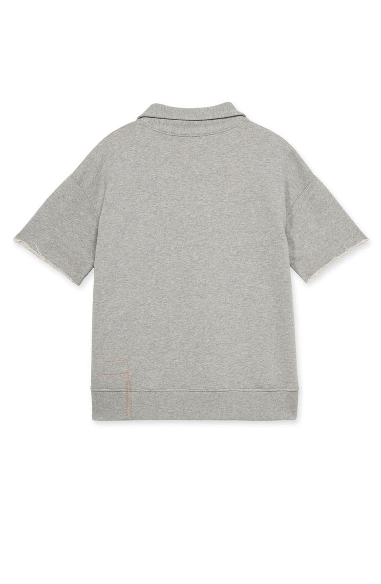 Fortela York Brushed Jersey Quarter Zip Collared Short Sleeve Sweatshirt, Alternate, color, Melange