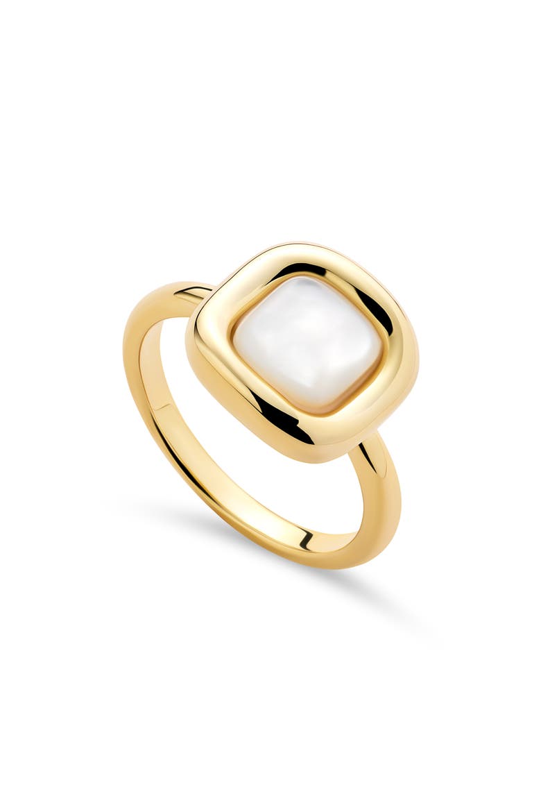 Clara Mother-of-Pearl Statement Ring, Main, color, GOLD / WHITE