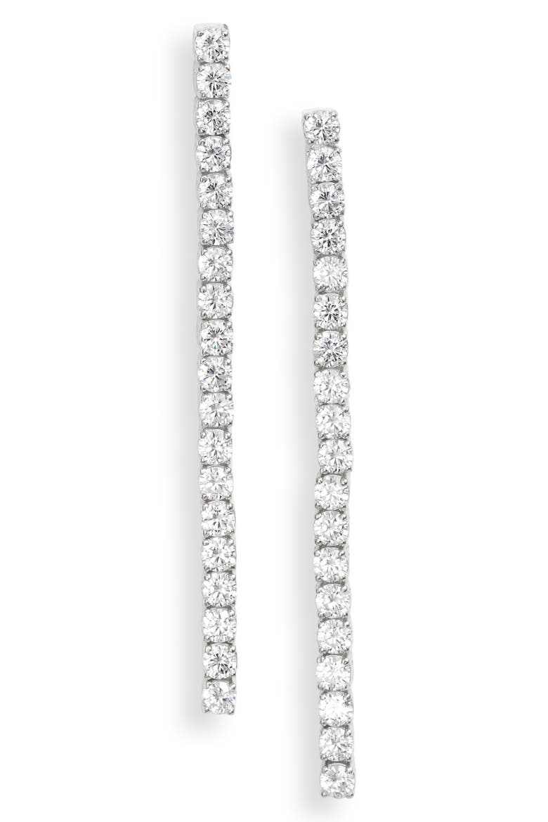 Cubic Zirconia Drop Earrings, Main, color, SILVER
