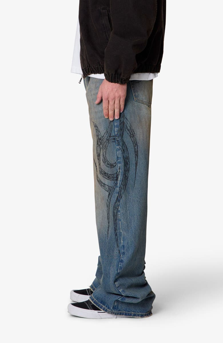 mnml Embroidered Ultra Wide Leg Jeans, Alternate, color, 