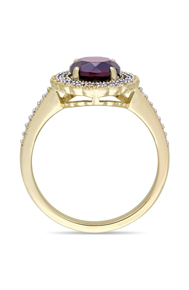 Julianna B. Gemstone & Diamond Halo Ring Yellow-Plated, Alternate, color, Garnet