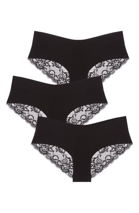 Estelle 3-Pack Cotton Jersey & Lace Hipster Briefs