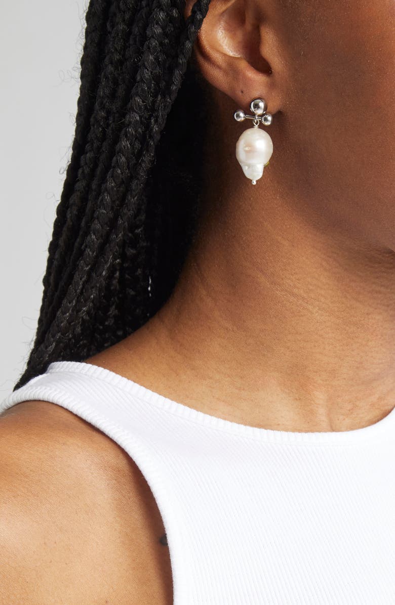 Justine Clenquet Joan Freshwater Pearl & Crystal Drop Earrings, Alternate, color, Acid Green