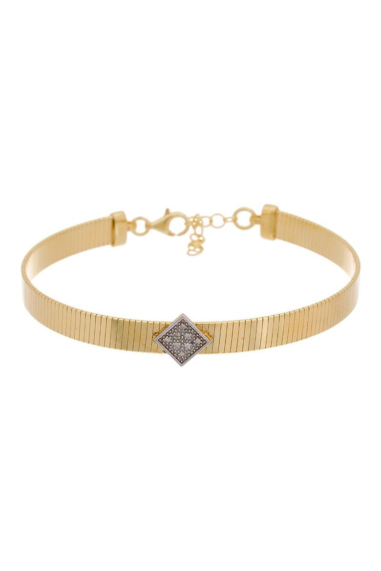 Sterling Silver Diamond Bangle, Main, color, YELLOW