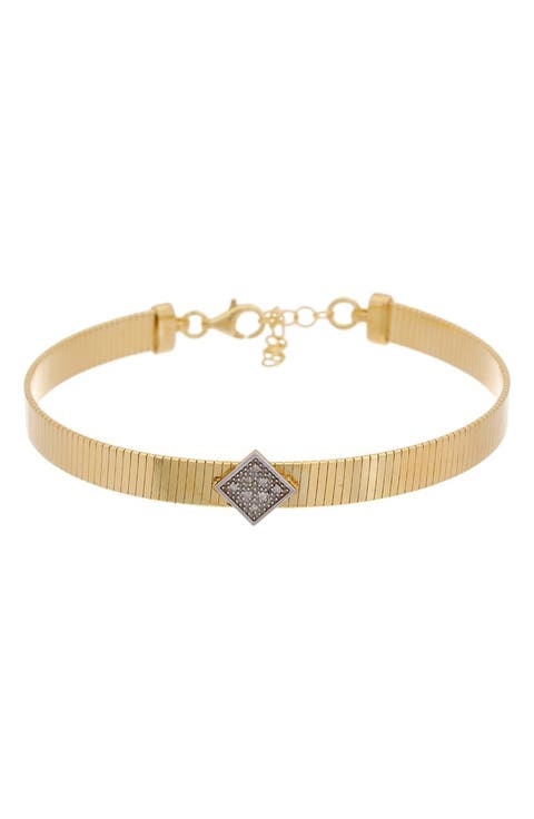 Sterling Silver Diamond Bangle
