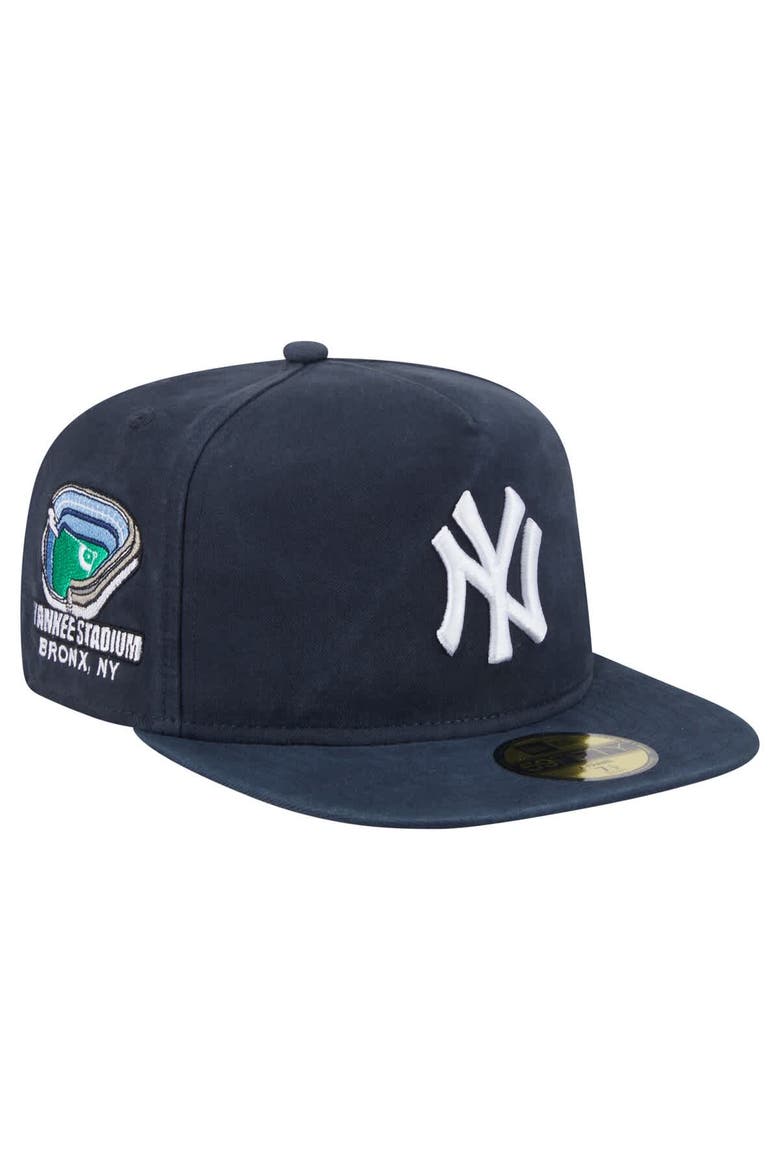 Men's New Era  Navy New York Yankees Championship Side Flag A-Frame 59FIFTY Fitted Hat, Alternate, color, Navy