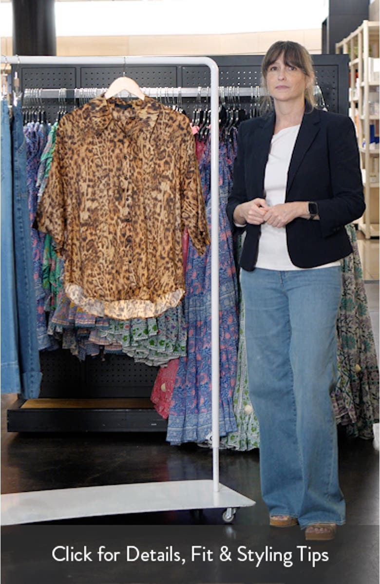 Charli Leopard Print Linen & Silk Button-Up Shirt, sales video thumbnail