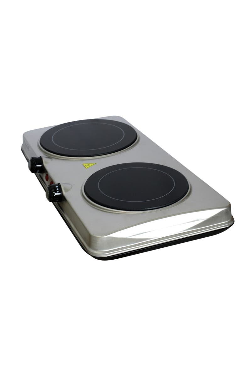 Megachef Electric Portable Dual Size Infrared Burner Cooktop Buffet Range, Alternate, color, Grey