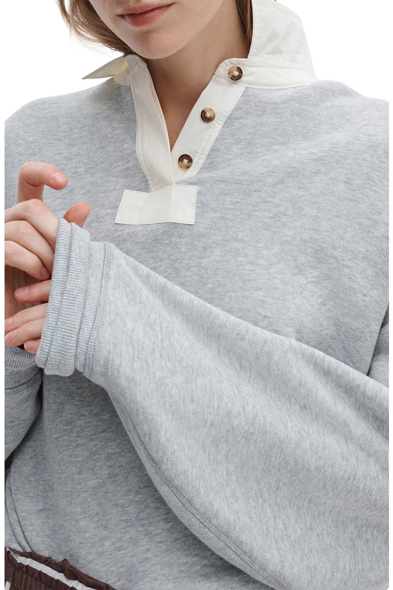 Vintage Terry Polo Sweatshirt, Alternate, color, HEATHER GREY