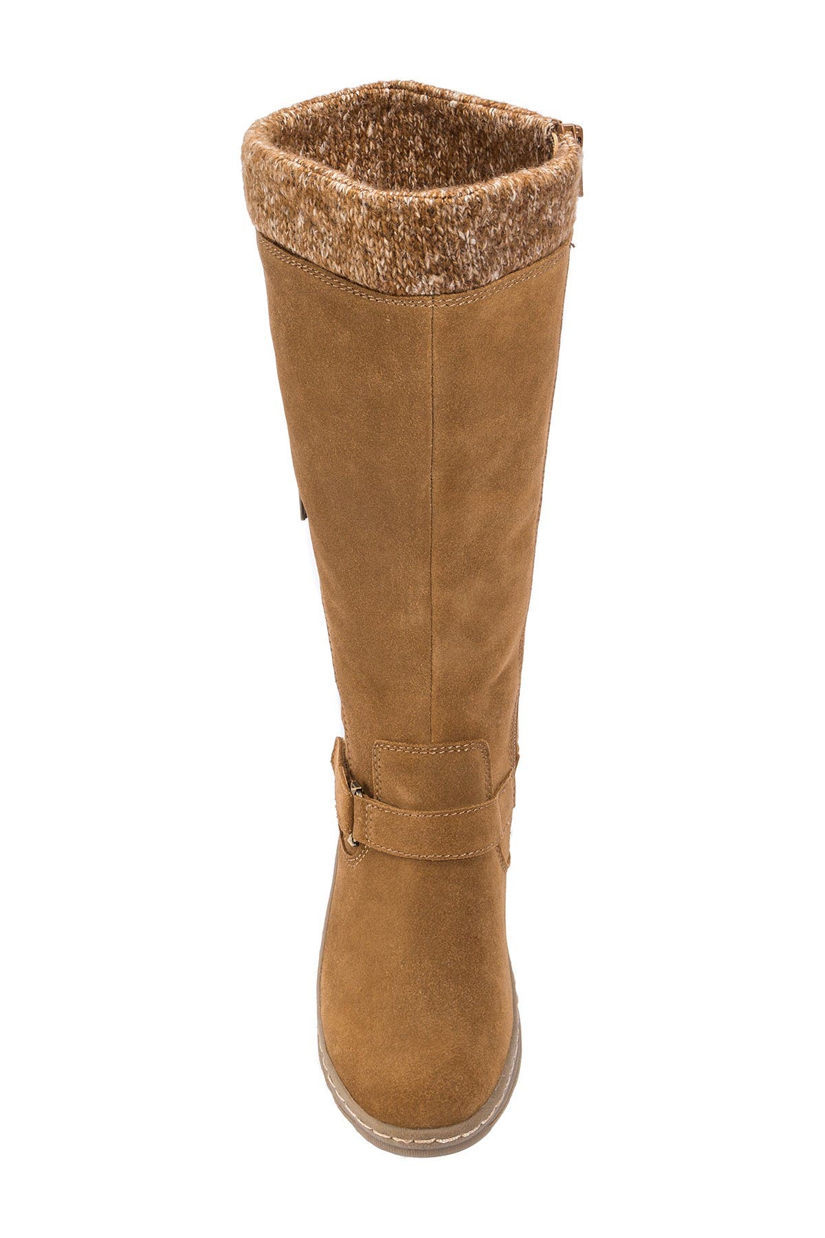 Adele Tall Water Resistant Faux Shearling Boot, Alternate, color, WHISKEY