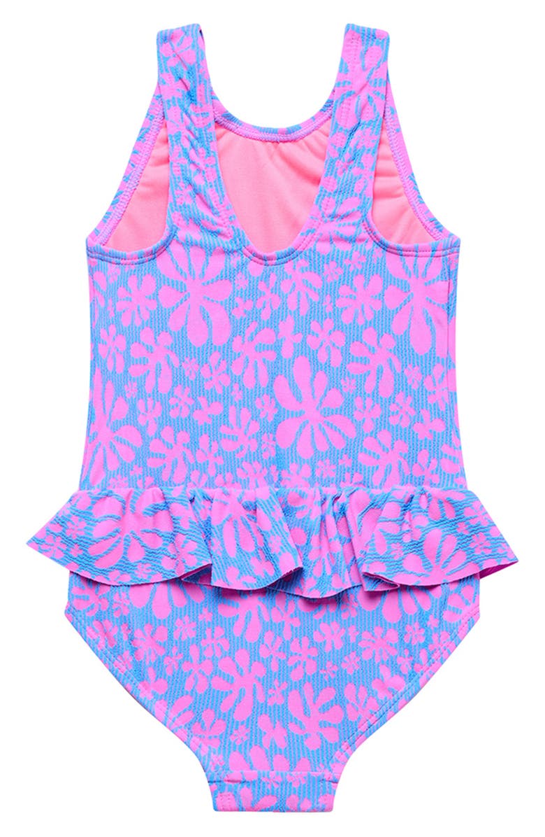 Beach Lingo Kids' Ruffle Textured One-Piece Swimsuit, Alternate, color, Multi
