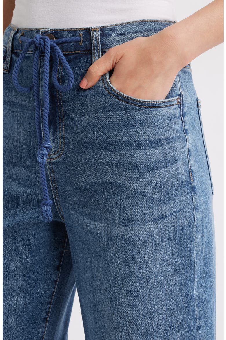 Mighty Drawstring High Waist Wide Leg Jeans, Alternate, color, RELAXED BLUE