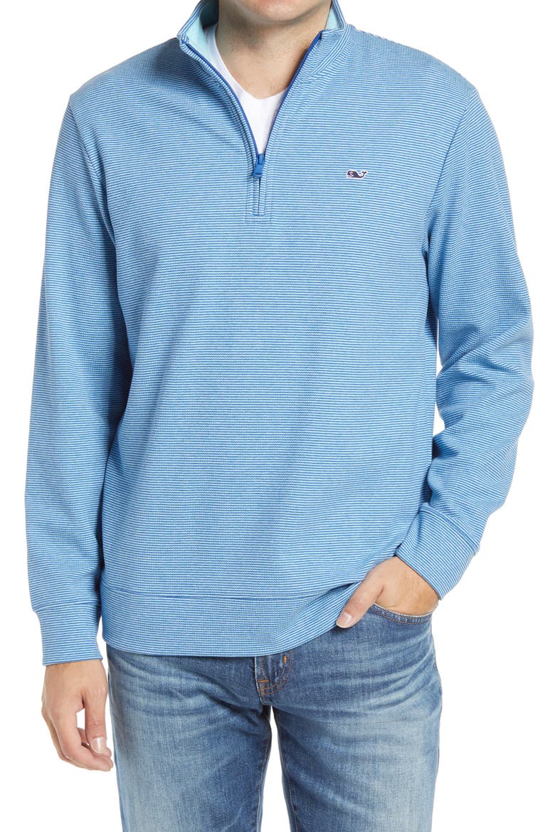 Coopers Town Stripe Quarter Zip Pullover, Main, color, SPINNAKER