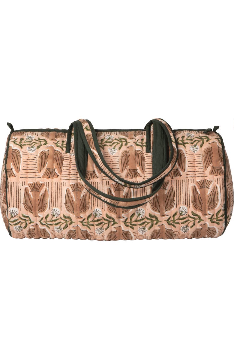 Danica Brands Peregrine Block Print Weekender Bag, Main, color, Beige