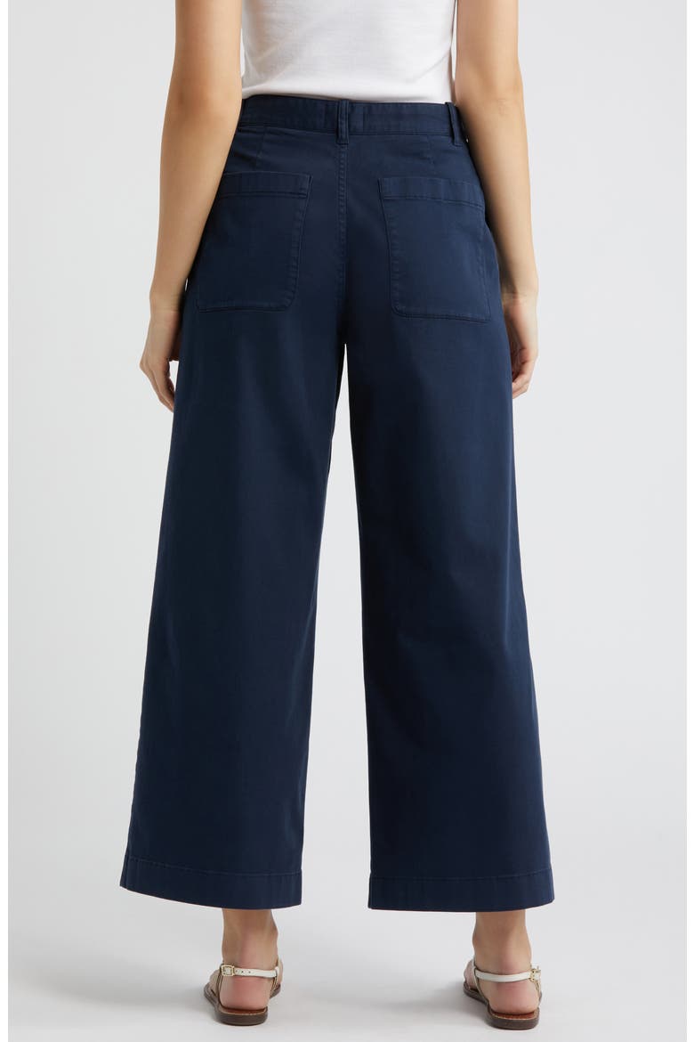 Ultra High Rise Wide Leg Twill Pants, Alternate, color, NAVY BLAZER