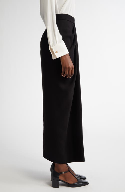 Max Mara Womens Ridente Draped High-waist Crepe Maxi Skirt Black In Black