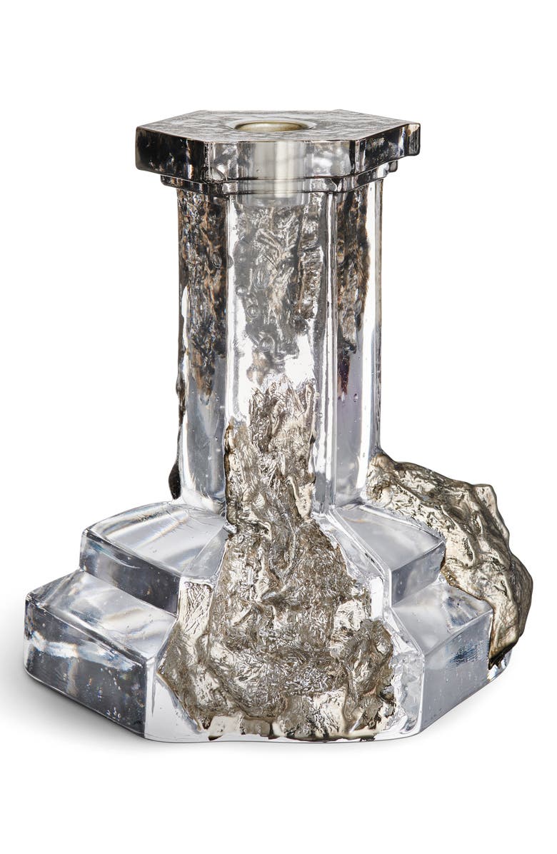 Kosta Boda Rocky Large Baroque Candlestick, Main, color, Gray