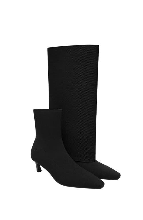 Vivaia 2-in-1 Detachable Mid Heel Boots In Black