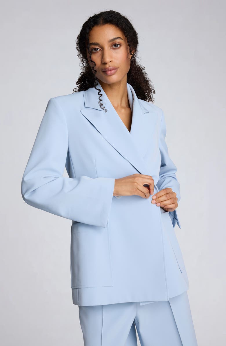 Kenneth Cole Double Breasted Contour Jacket, Alternate, color, Blue Dawn