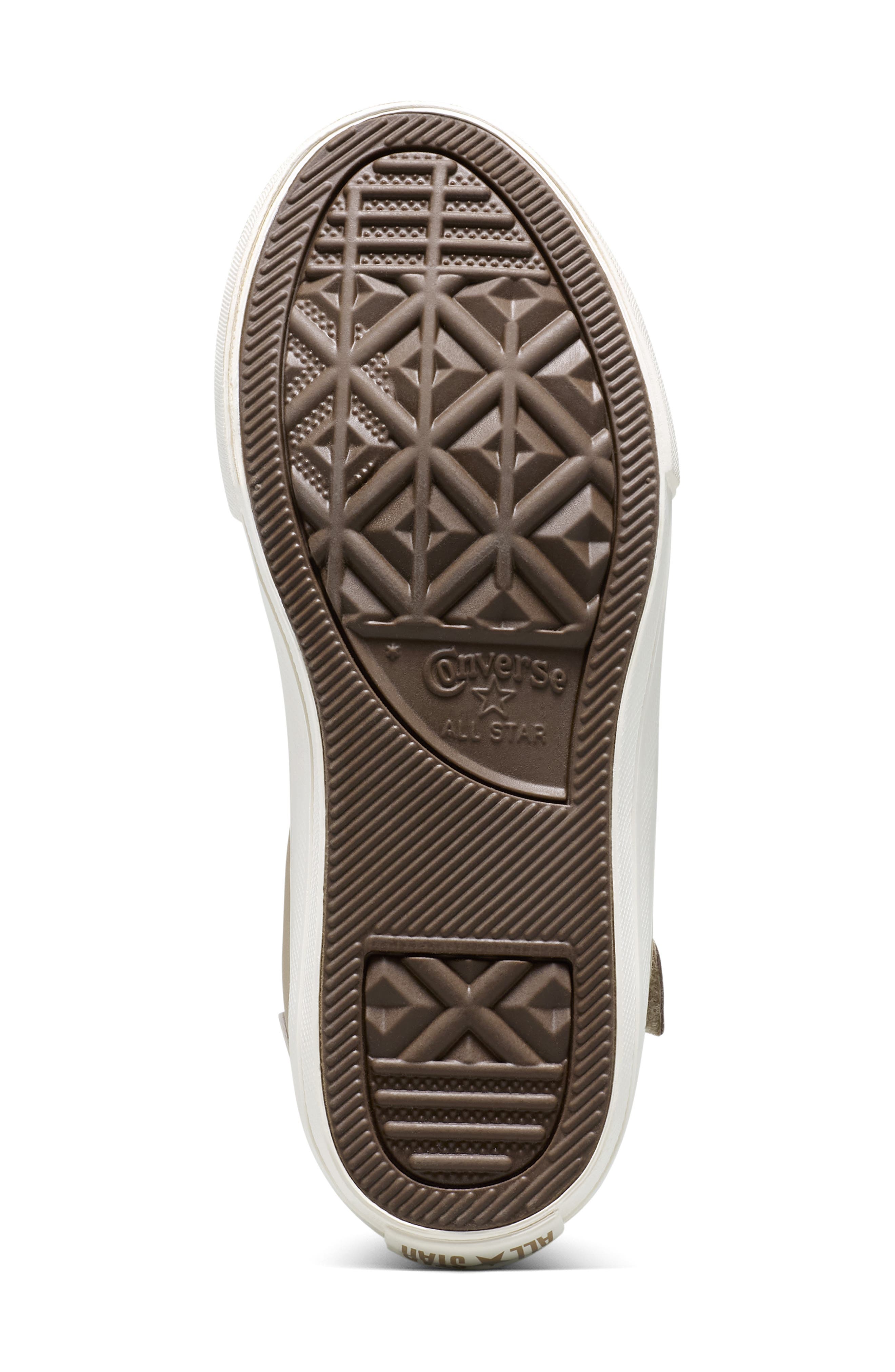 Converse Kids' Chuck Taylor All Star Easy On Fleece Lined Leather High Top Sneaker, Alternate, color, Vintage Cargo/ Egret/ Egret