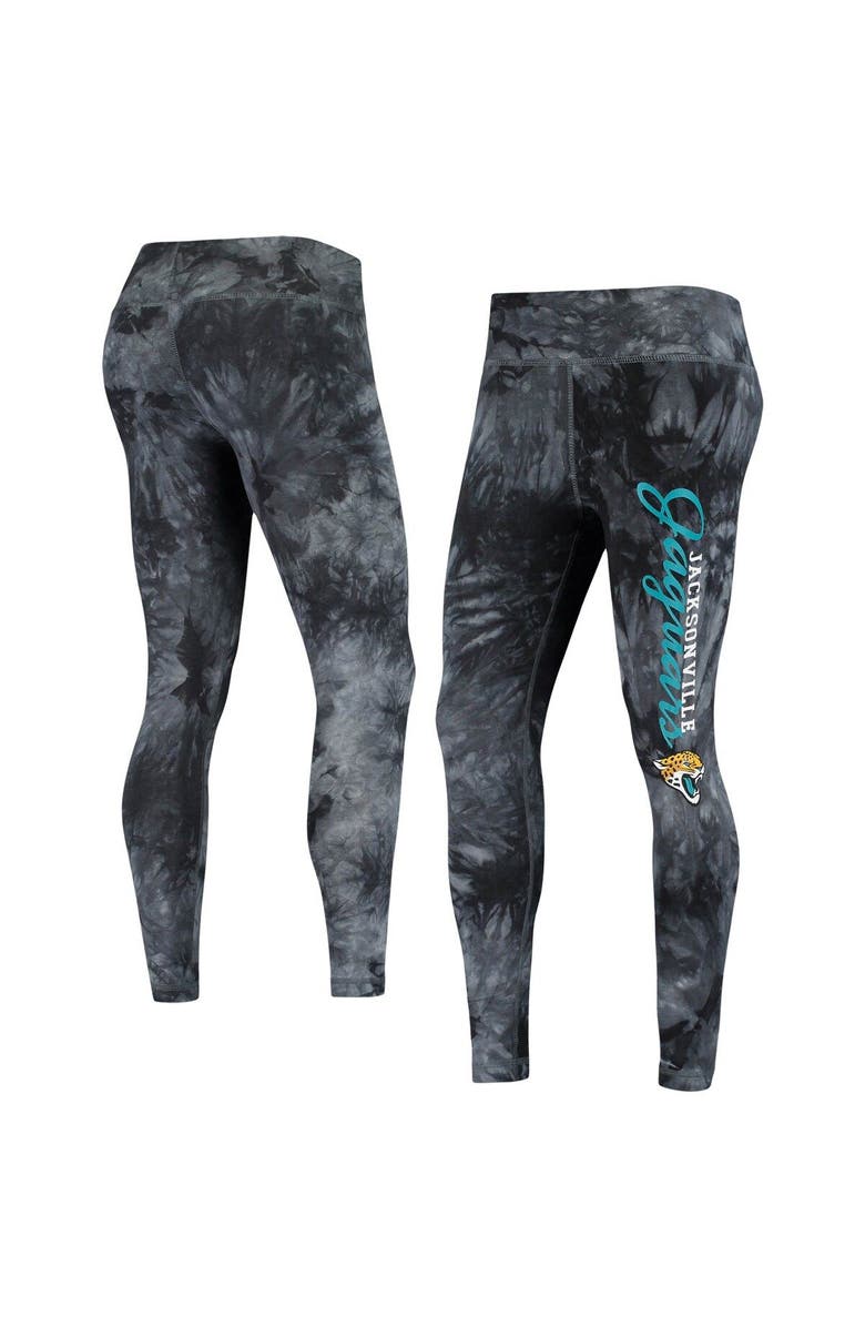 CONCEPTS SPORT Women's Concepts Sport Black Jacksonville Jaguars Burst Tie-Dye Leggings, Main, color,