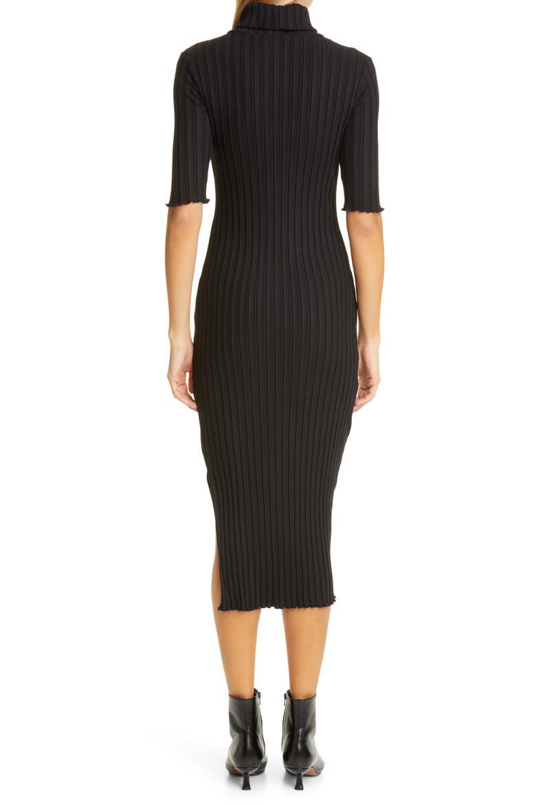 RIB by Simon Miller Novo Turtleneck Midi Dress, Alternate, color, BLACK