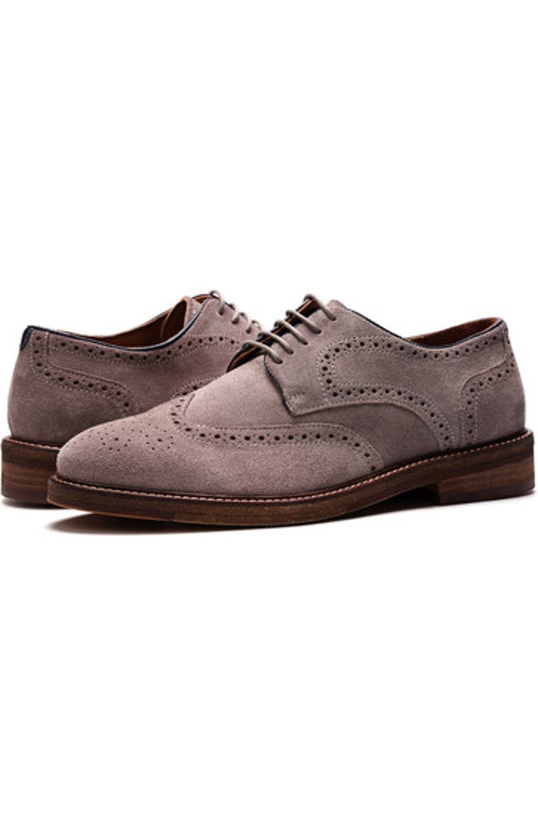 A. Veer Cambridge Wingtip Lace-up, Alternate, color, Taupe Suede