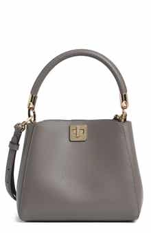 phoebe refined grain leather satchel