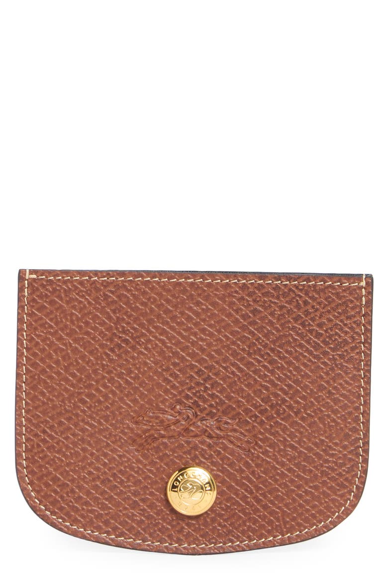 Epure Flap Leather Card Case, Main, color, BROWN