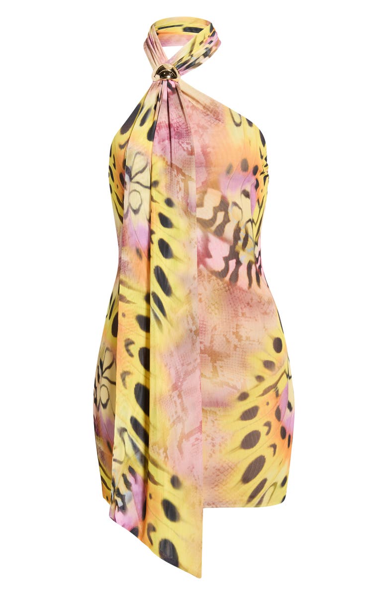 AFRM Brylee Butterfly Print Halter Minidress, Alternate, color, Mauve Butterfly