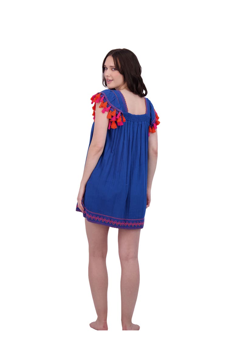 Mer St. Barth Mini Sandrine Women's Dress Classic Blue Embroidery, Alternate, color, 