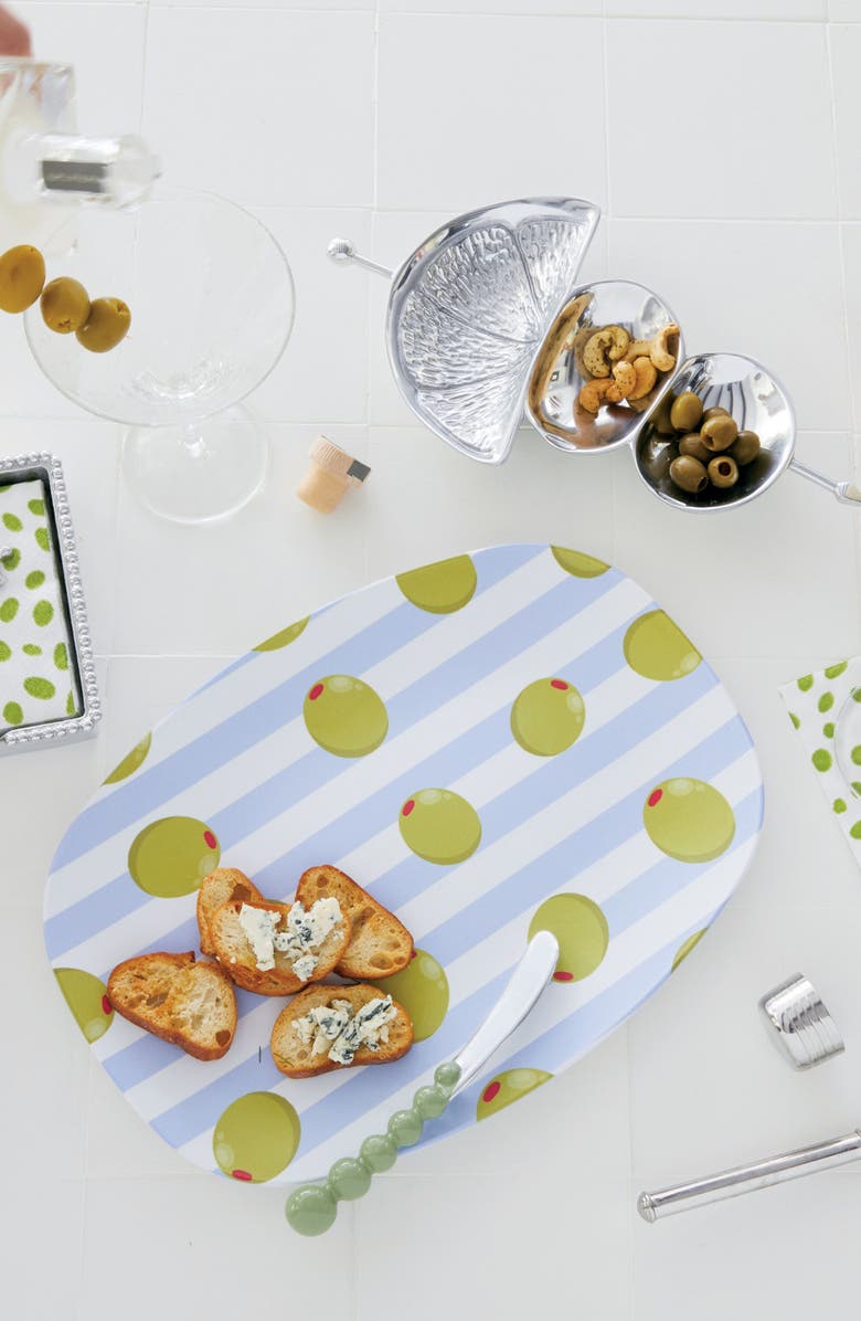 Mariposa Cocktail Garnish Serving Tray, Alternate, color, Silver