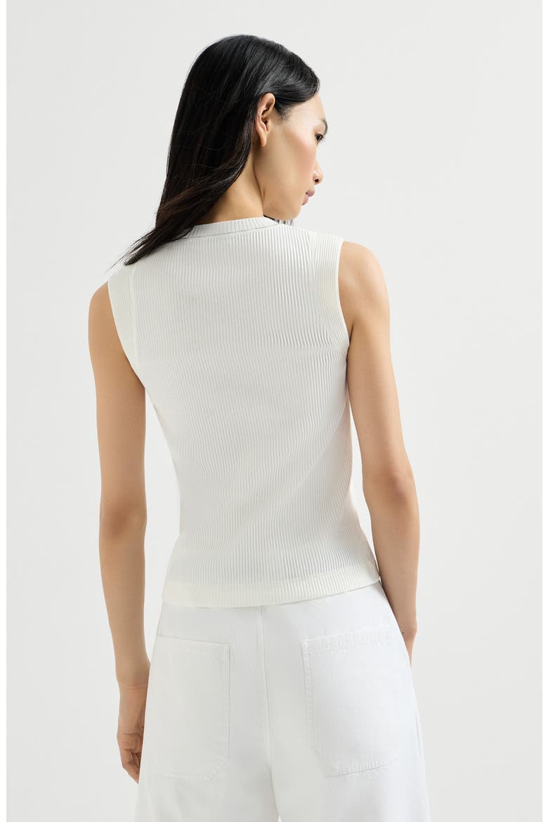 Ribbed jersey top, Alternate, color, Ivory