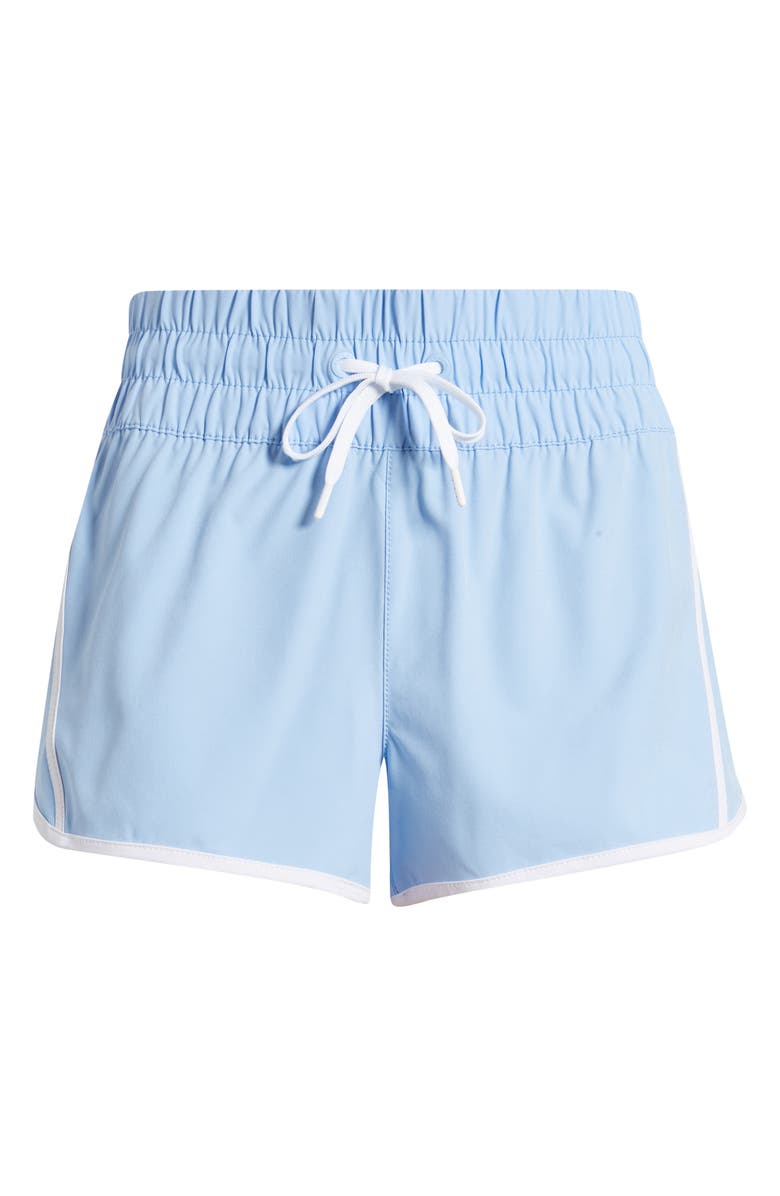 Rip Curl Smocked High Waist Drawstring Shorts, Main, color, Light Blue