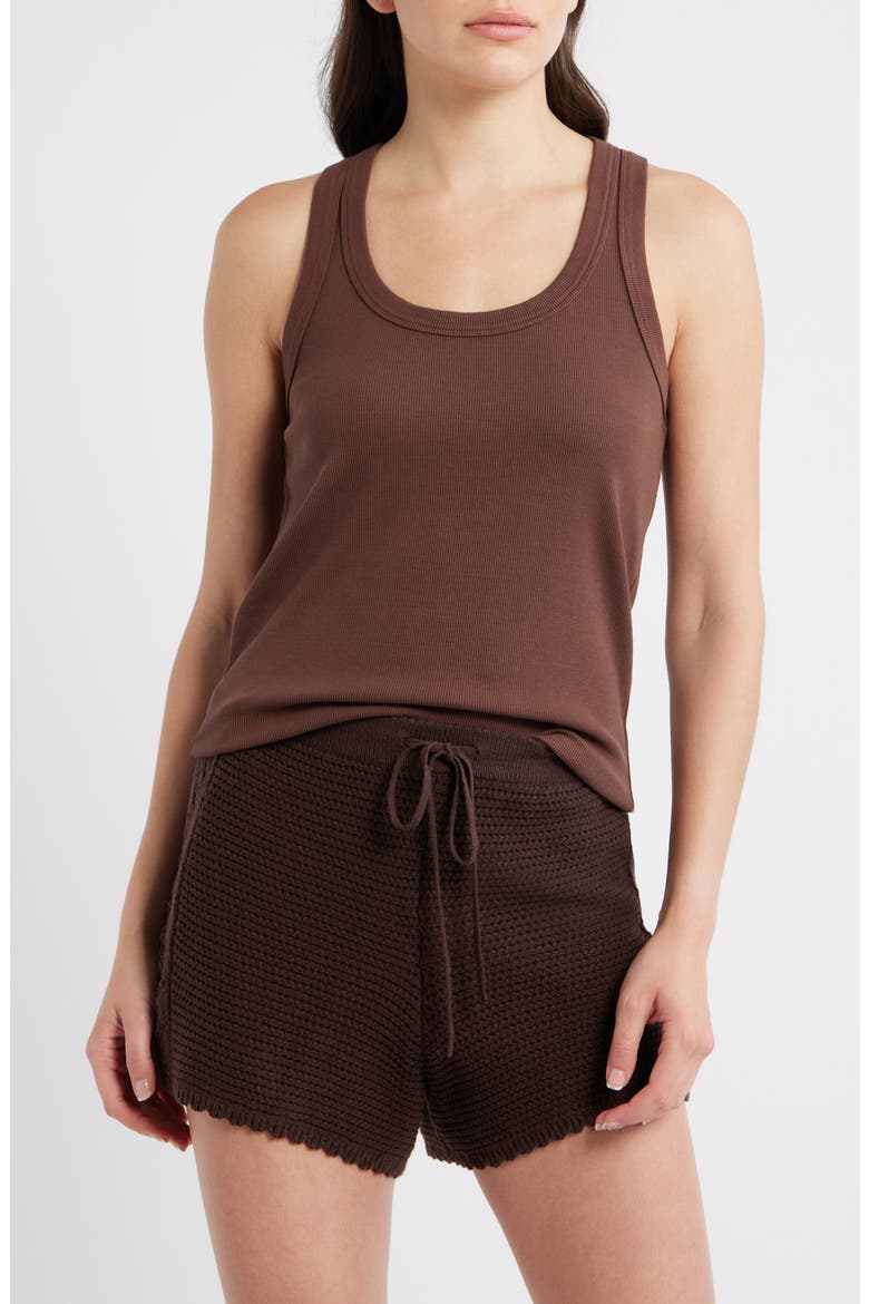 Lexi Sun-In Rib Tank, Main, color, CHOCOLATE