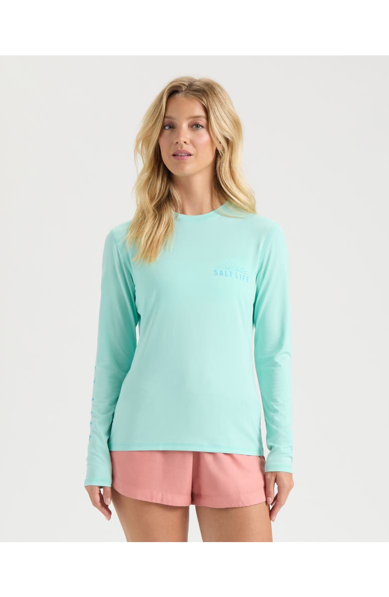 Salt Life Lavish Livin SLX Performance Long Sleeve Tee, Main, color, Light Aruba Heather
