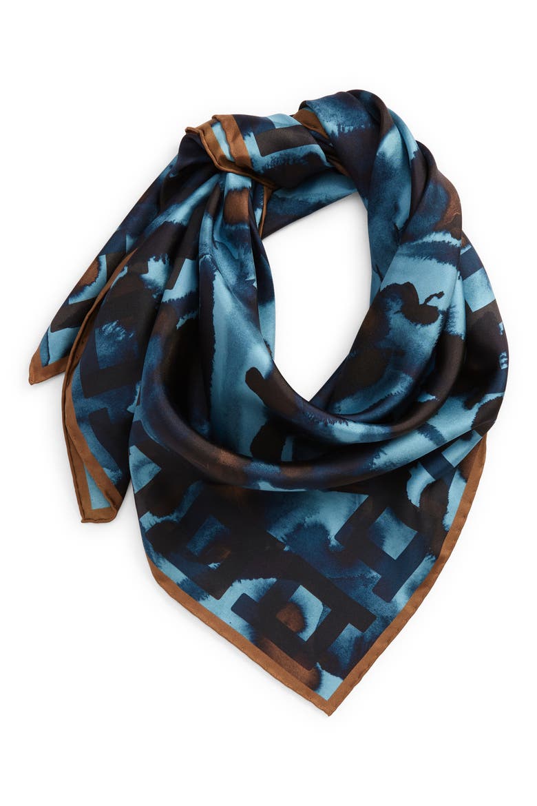 Nova Print Silk Scarf, Main, color, BALTIC BLUE MULTI