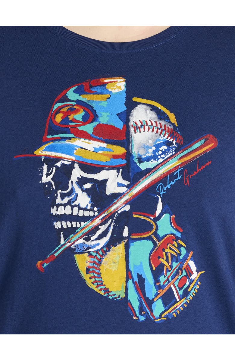 Robert Graham DXL Big & Tall  Skull Slugger Graphic Tee, Alternate, color, Navy