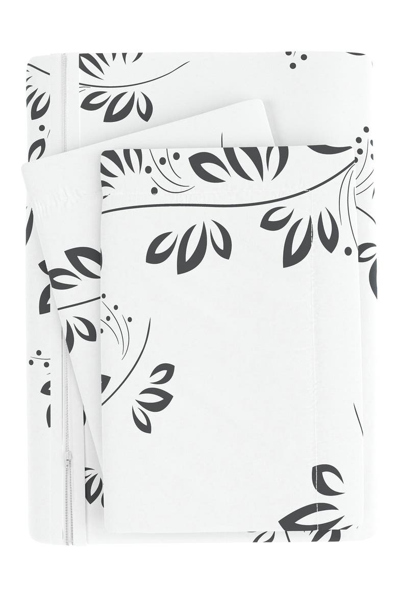 Home Spun Premium Ultra Soft 3-Piece Simple Vine Print Duvet Cover Set, Alternate, color, GRAY
