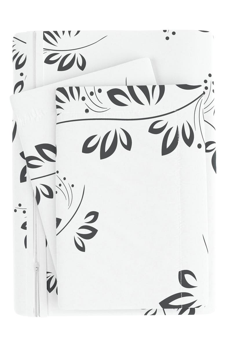 HOMESPUN Home Spun Premium Ultra Soft 3-Piece Simple Vine Print Duvet Cover Set, Alternate, color, Gray