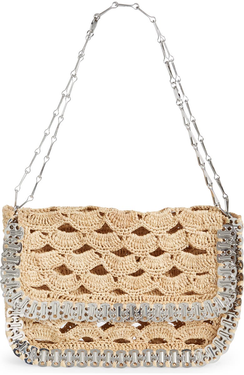 Rabanne Large Rabanne Raffia Messenger Bag, Main, color,