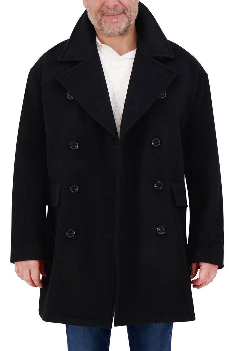 Hudson Jeans Double Breasted Wool Peacoat, Alternate, color,
