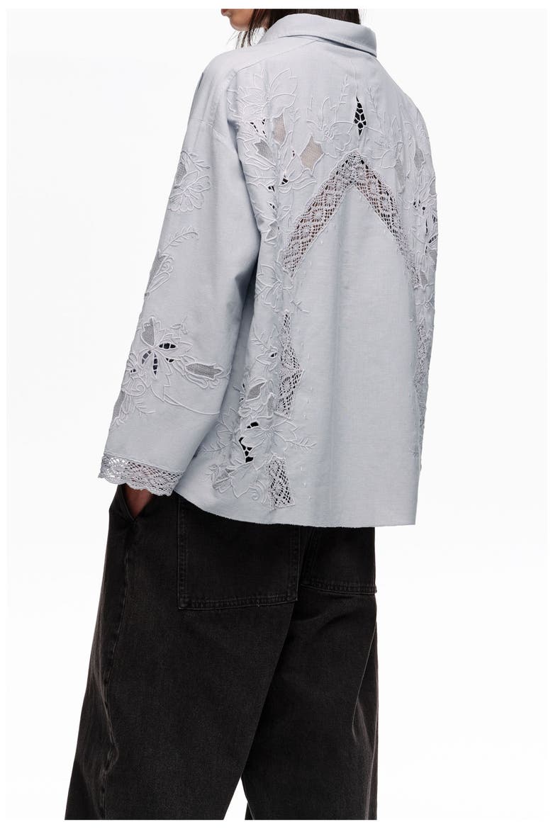 Straight-fit Shirt With Embroidery, Alternate, color, LIGHT BLUE