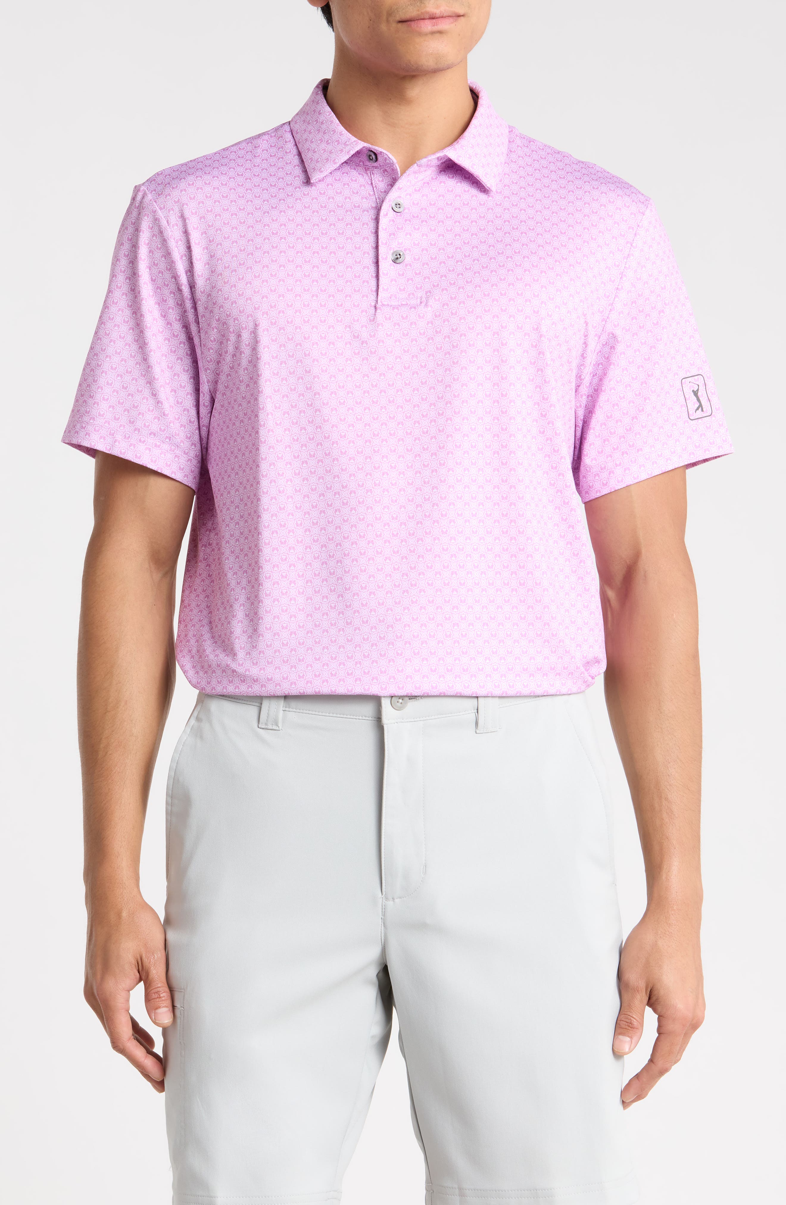 PGA TOUR Cocktail Geo Print Performance Polo