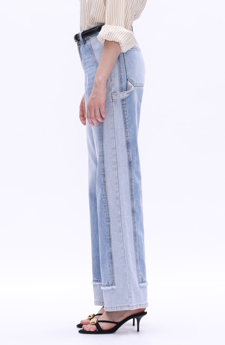 Bayeas Paneled Mid Rise Wide Leg Carpenter Jeans, Alternate, color, Light Blue