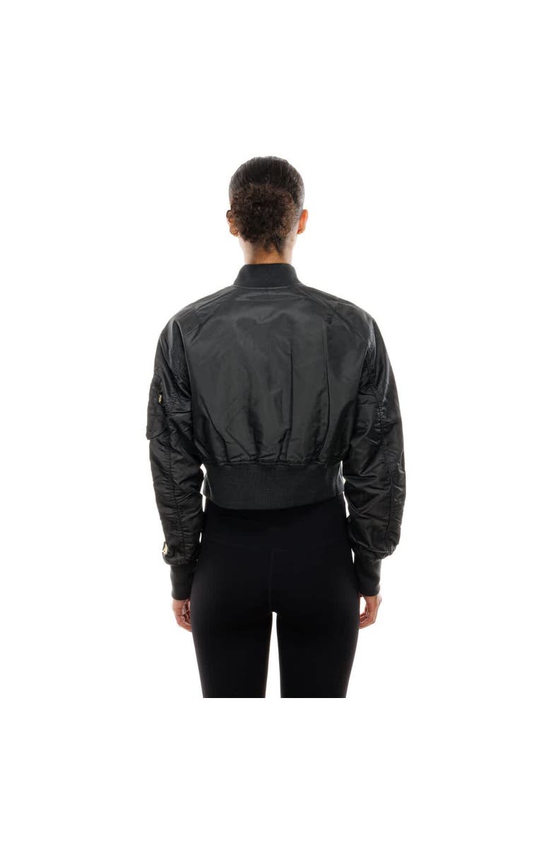 New Era x Alpha Industries Women's New Era x Alpha Industries Black New York Yankees Cropped Full-Zip Jacket, Alternate, color, Black