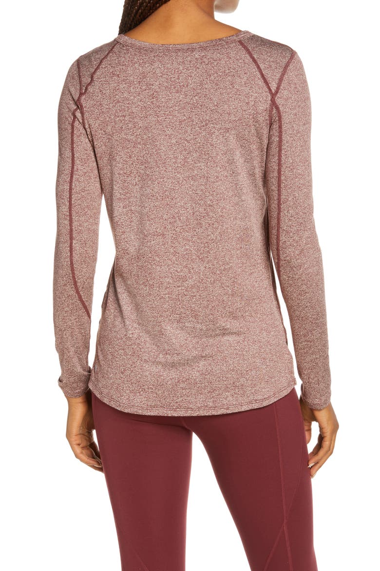 Liana Long Sleeve Recycled Blend Performance T-Shirt, Alternate, color, BROWN TERRAIN